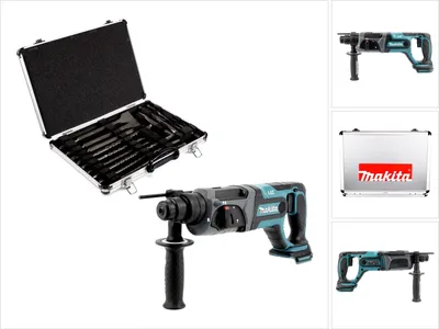 Produktbild von Makita DHR 241 Z 18 V Li-Ion Akku Bohrhammer mit SDS-Plus Aufnahme Solo + Makita D-42444 SDS-Plus Bohrer-Meißel-Set 17 tlg. im Alu Koffer - ohne Akku, ohne Ladegerät