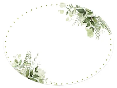 Produktbild von 200 Etiketten auf Rolle weiß grün Eukalyptus oval 6x4,5cm