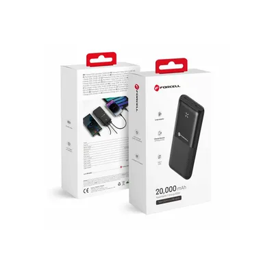 Zdjęcie produktu dla FORCELL F-ENERGY S20k1 Powerbank 2.4A 20 000 mAh schwarz