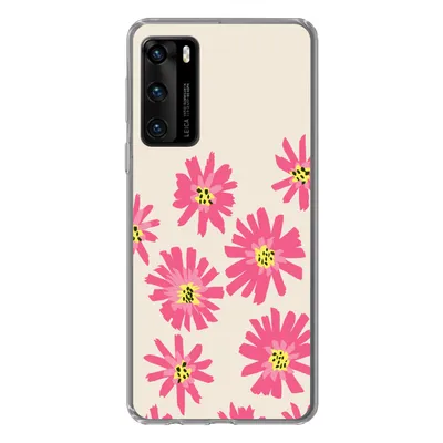 Produktbild von MuchoWow® Handyhülle Schutzhülle Hülle für Huawei P40 Blumen - Muster - Minimalismus Silikon Softcase Handy Hülle - Handytasche