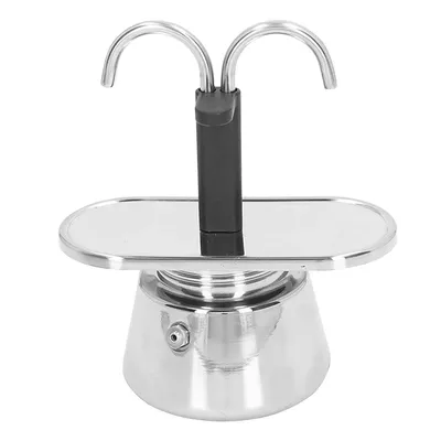 Produktbild von Herd-Espressokocher, 120 ml Doppelkopf, klassischer italienischer Kaffeekocher, Herdkaffeezubereitung, ideal für DIY-Kaffee zu Hause