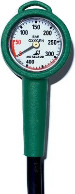 Immagine prodotto di Manometro Metalsub per ossigeno al 100 % con tubo da 80 cm verde verde taglia unica