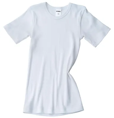 Produktbild von HERMKO 2810 Kinder halbarm Shirt aus 100% Baumwolle, kurzarm Unterhemd für Mädchen und Knaben, Farbe:weiß, Größe:140