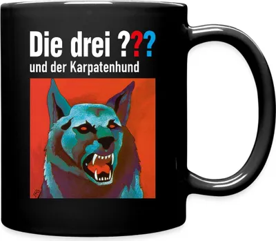Produktbild von Spreadshirt Die Drei Fragezeichen Und Der Karpatenhund Tasse Einfarbig, One size, Schwarz