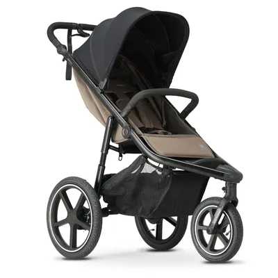 Produktbild von DERYAN Bolt Jogger-Kinderwagen – Jogging-Buggy mit Moskitonetz – Haselnussbraun
