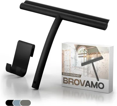 Produktbild von Duschabzieher mit Halter, Bohrfrei, Streifenfreier Fensterwischer, Silikon, Für Badezimmer, Fenster, Spiegel