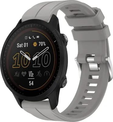 Produktbild von Sport Ersatz Armband für Garmin Forerunner 955 22mm Silikon Band Loop, Farbe:Grau