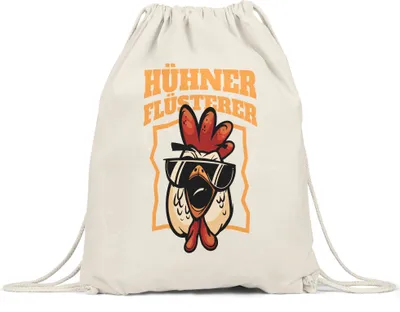 Produktbild von Hühner-Flüsterer Turnbeutel Gymsack Huhn Fans Hühnerhof Bauernhof Chicken Geschenkidee