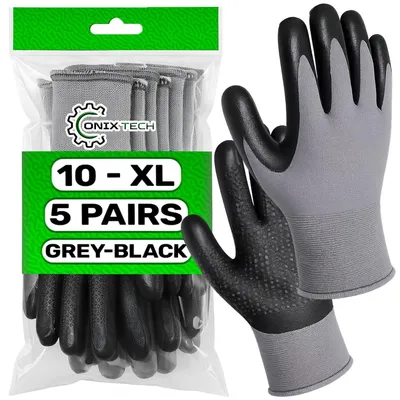 Imagen del producto de 5 pares de guantes de trabajo antideslizantes, talla 10 XL, para mecánica y jardinería