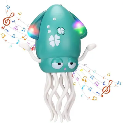 Produktbild von Elektrisches Krabbel Oktopus Spielzeug mit Musik LED Licht USB-C wiederaufladbar interaktives Angelspiel für Kinder ab 3 Jahren