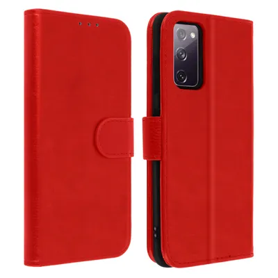 Produktbild von Flip Cover Geldbörse, Klappetui Kunstleder für Galaxy S20 FE – Rot