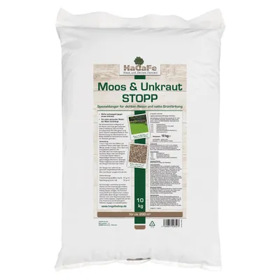 Produktbild von HaGaFe Rasendünger Moos und Unkraut - Stopp, 1 x 10kg, Spezialdünger gegen Moos und Unkraut im Rasen ohne Pflanzenschutz