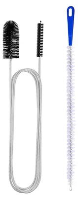 Produktbild von Abfluss-Reiniger Spirale mit Doppelkopf - Edelstahl Kanalreiniger Bürste, Flexible Reinigungsbürste für Rohre