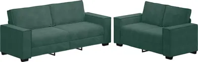 Zdjęcie produktu dla vidaXL 2-częściowa sofa z poduszkami ciemnozielony aksamit