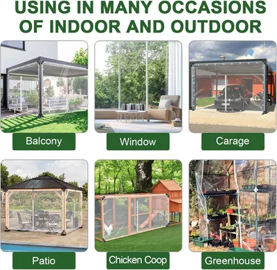 Produktbild von Transparente PVC Plane mit Ösen wasserdicht Terrasse Garten