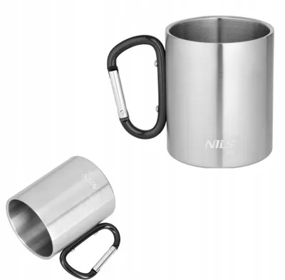 Produktbild von Nils Camp NC17110 Outdoor-Becher 330 ml Edelstahl Karabiner
