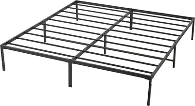 Obrázek produktu pro Černá ocelová postel s roštovým rámem - Nosnost 680 kg - S úložným prostorem pod postelí