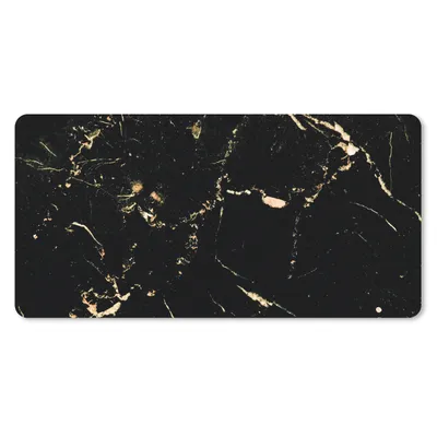 Produktbild von MuchoWow® Schreibtischunterlage Marmor - Limette - Schwarz - Gold 80x40 cm - XXL Mauspad - Gaming Mauspad - Gadgets und Trends
