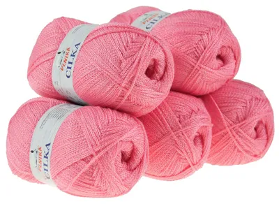 500g Strickgarn CILKA by VLNIKA Klassikgarn Strickwolle mit Schimmereffekt, hellrosa