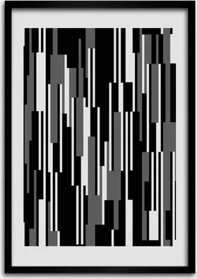 Produktbild von Bild - Bilderrahmen - Foto - 70 cm x 100 cm - MDF - Rahmen - Wandkunst - Schwarz-Weiß-Linien