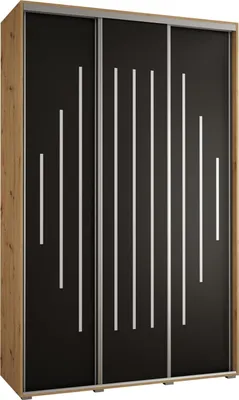 Produktbild von MEBLE KRYSPOL Davos 12 Schrank, drei Türen - 235,2x150x45 cm - Artisan Schwarz Silber