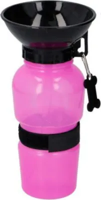 Produktbild von Transportable Trinkflasche Hund unterwegs Reise Mobil Wasser Spaziergang Outdoor pink