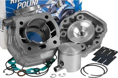 Zdjęcie produktu dla Zestaw cylindra Polini, aluminium, średnica 50 mm, pojemność 80 ccm, chłodzony cieczą, przeznaczony do Derbi Senda 50