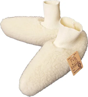 Image de Chaussons Chaussons de lit à poignets laine écru Linke