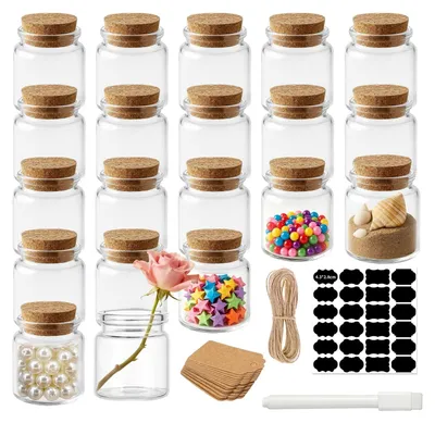 Productafbeelding van Solidchoice - Set van 20 Mini Glazen Flessen 50 ml