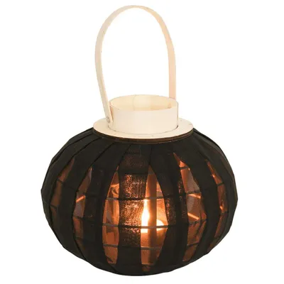 Immagine prodotto di Home Styling Collection giardino lanterna portacandele con inserto in vetro nero decorativo 22x24 cm