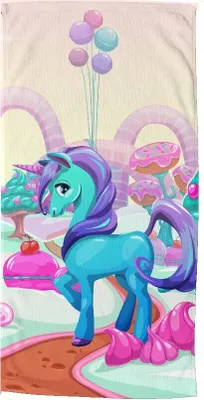 Produktbild von Good Morning Kinder Strandtuch mit Einhorn - 75x150 cm - 100% Mikrofaser
