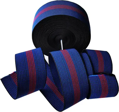 Obrázok produktu pre Elastický popruh 70 stôp, tmavomodrá a červená, 2,7 palca, pre stoličky a pohovky
