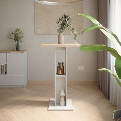 Zdjęcie produktu dla Stół barowy Vicco Repose Biały/Sonoma 65 x 65 cm, Model 55579