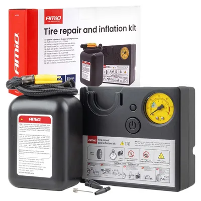 Produktbild von Reifenreparaturset mit Kompressor 19 mm 12V AMIO-04929