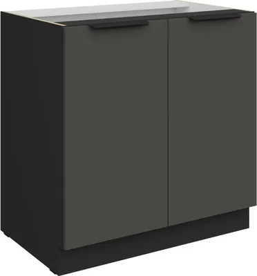 Produktbild von Unterschrank LUNARA mit zwei Türen – Breite 80 cm, Graphit/Schwarz