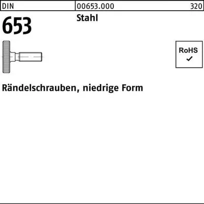 Produktbild von Reyher Rändelschrauben DIN 653 Stahl M 8 x 60 (10 Stück)