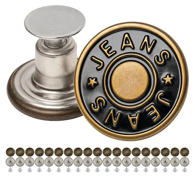 Hosenknopf-Set, 20 Stück, Ø 17 mm, Messing, bronzefarben