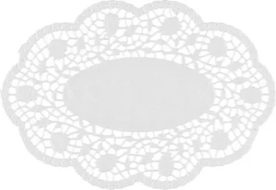Produktbild von Papstar Mokkadeckchen oval 24 cm x 17 cm weiß, 10 x 500 Stück