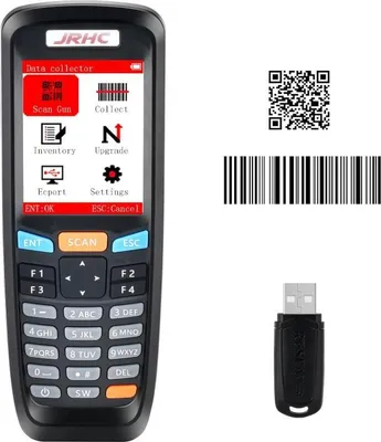 Produktbild von JRHC 2D Inventar Barcode-Scanner und Sammler mit 2.4GHz Wireless USB Empfänger Multifunktionaler 2.8 Zoll LCD Bildschirm Barcode Leser mit Langer Übertragungsreichweite.