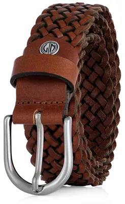 Produktbild von LINDENMANN Damen Flechtgürtel cognac, 30 mm Ledergürtel aus Vollrindleder, geflo