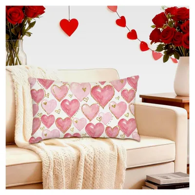 Produktbild von Kissenbezug Herz, Deko Kissenbezüge 30x50cm, Kissenbezug für den Valentinstag, romantisches Sofakissen für Wohnzimmer und Heimdekoration, Geschenke für Partner