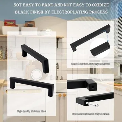 Produktbild von Schwarze Griffe aus Edelstahl 160mm