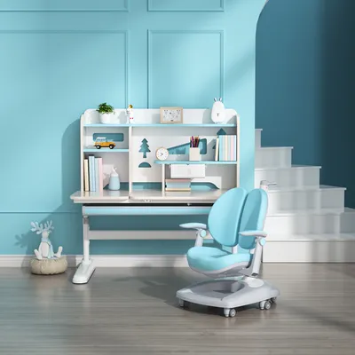 Produktbild von 360Home Kinderschreibtisch Zeichentisch Tischplatte verstellbar blau ohne Stuhl
