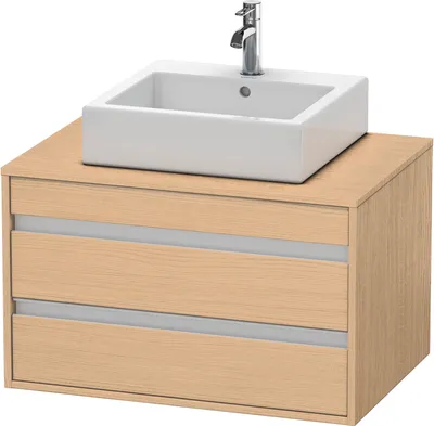 Produktbild von Duravit Ketho Konsolenwaschtischunterbau wandhängend, 800x496x550 mm, 2 Schubkästen, für Aufsatzbecken mittig, KT665403030