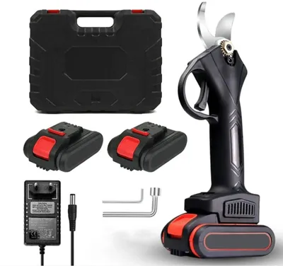 Produktbild von Akku-Gartenschere, 21-Volt-Akku-Elektro-Gartenschere,30mm Schnittdurchmesser,leistungsstarker Baum-Bonsai-Schnitt, Astschneider, 2 Batterien – Schwarz
