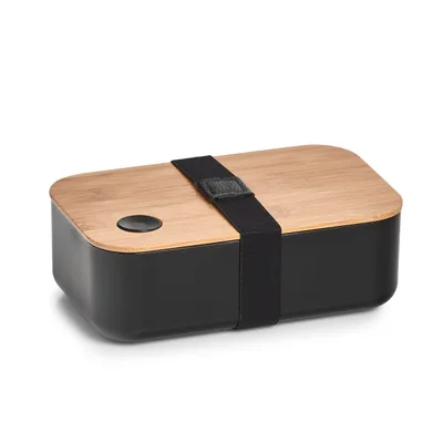 Immagine prodotto di ZELLER scatola per snack in plastica, bambù nero 19,3x11,8x6,8cm