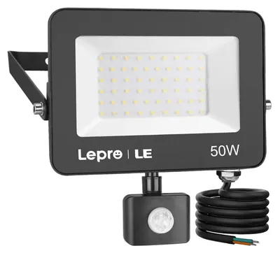 Obrázek produktu pro LED reflektor Lepro, 50W, s pohybovým senzorem, pro venkovní použití, 4200 lumenů, 5000K, stupeň krytí IP65