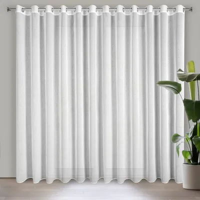 Produktbild von Eurofirany 421236, Durchscheinend, Weiß, Einfarbig, Polyester, Ring, 75 g/m²