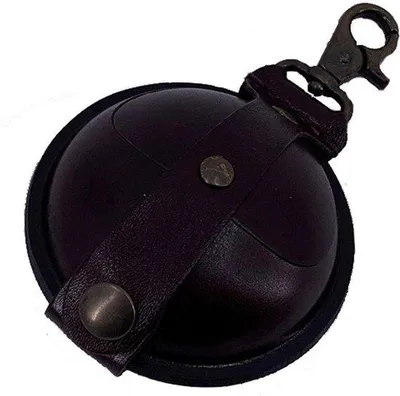 Obrázok produktu pre Kožený prívesok na kľúče, hnedý, 9 cm, s priehradkou na mince