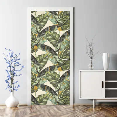 Produktbild von Dekorative Türposter selbstklebend Klebefolie Wandaufkleber Palmblätter 85 x 200 cm